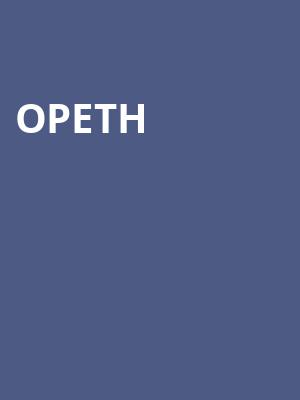Opeth, The Warfield, San Francisco